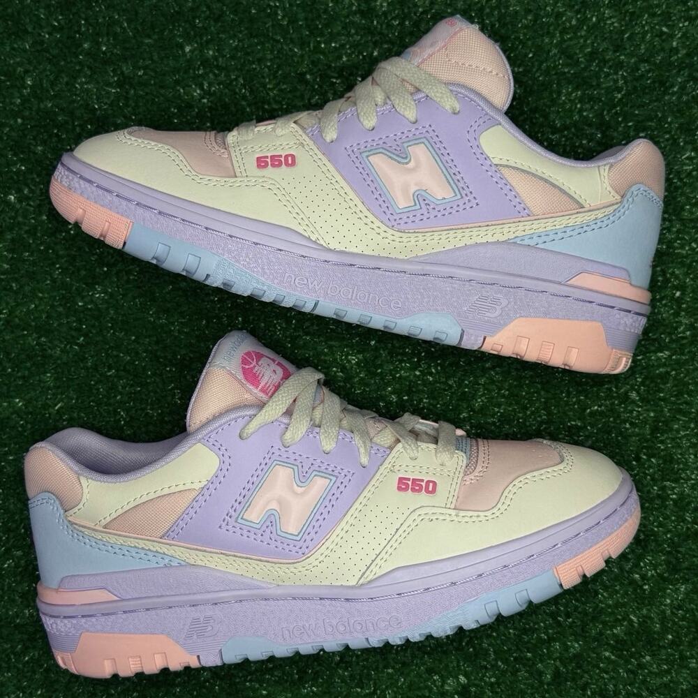 New Balance 550 Pink Permafrost Sneakers Men’s 7 Retro Basketball Shoes New